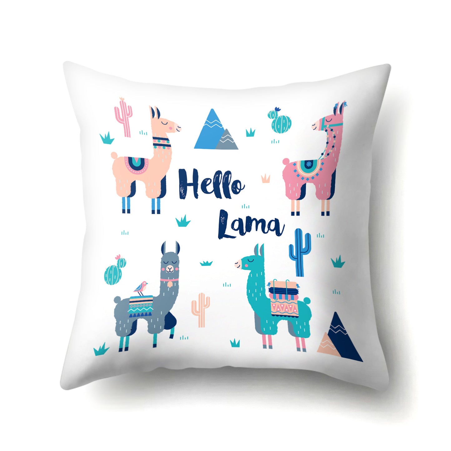 Boy's and Girls Creative Llama Polyester Pillow Cover