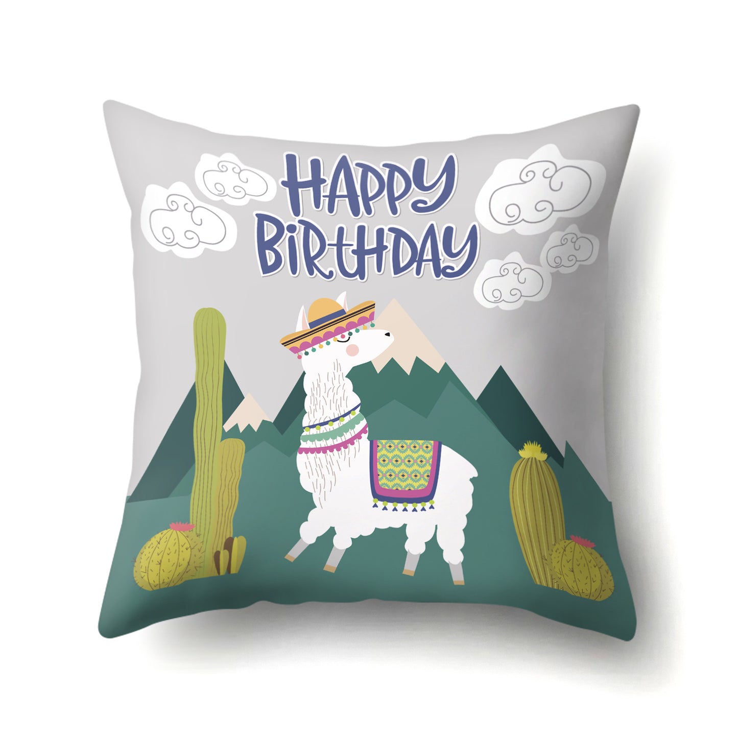 Boy's and Girls Creative Llama Polyester Pillow Cover