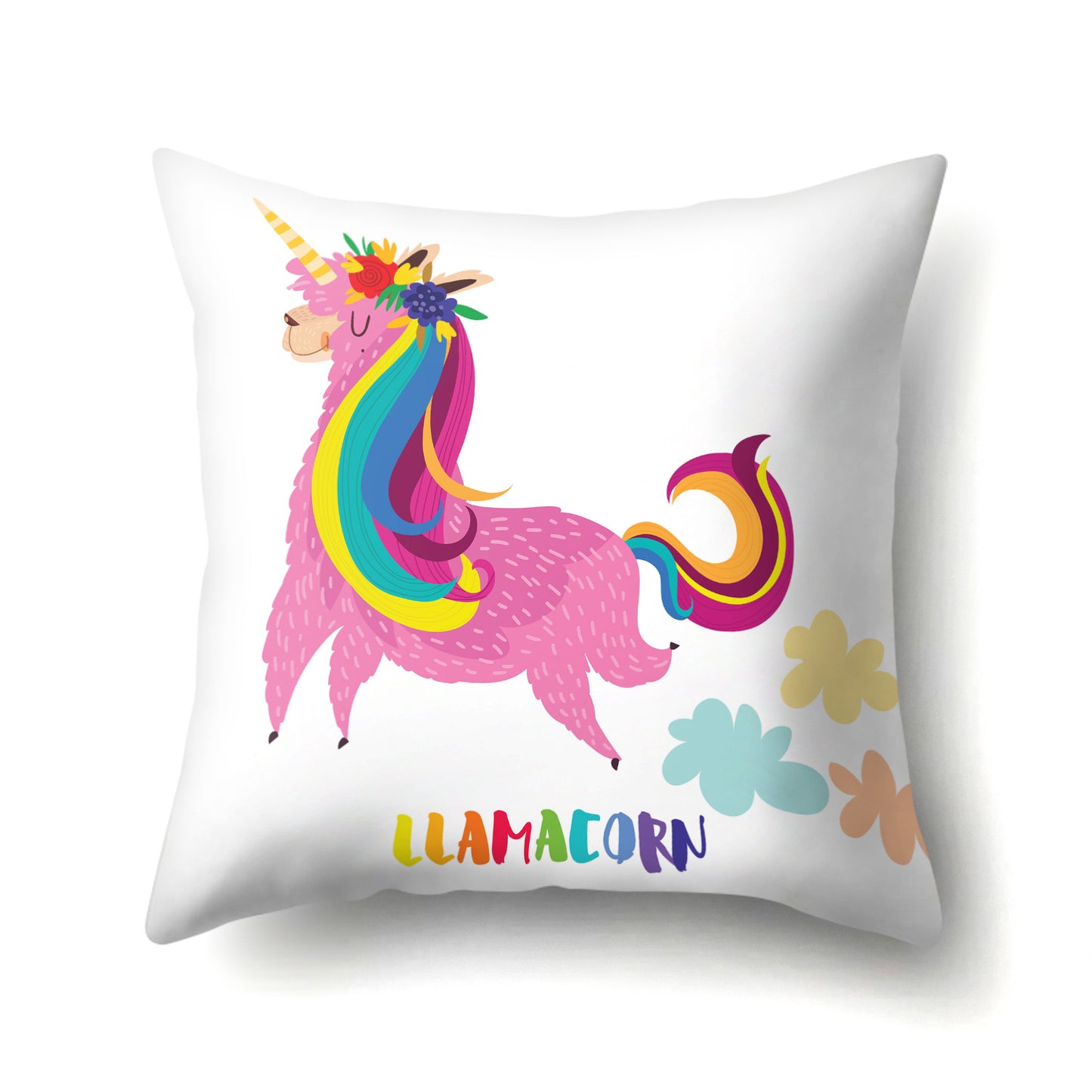 Boy's and Girls Creative Llama Polyester Pillow Cover