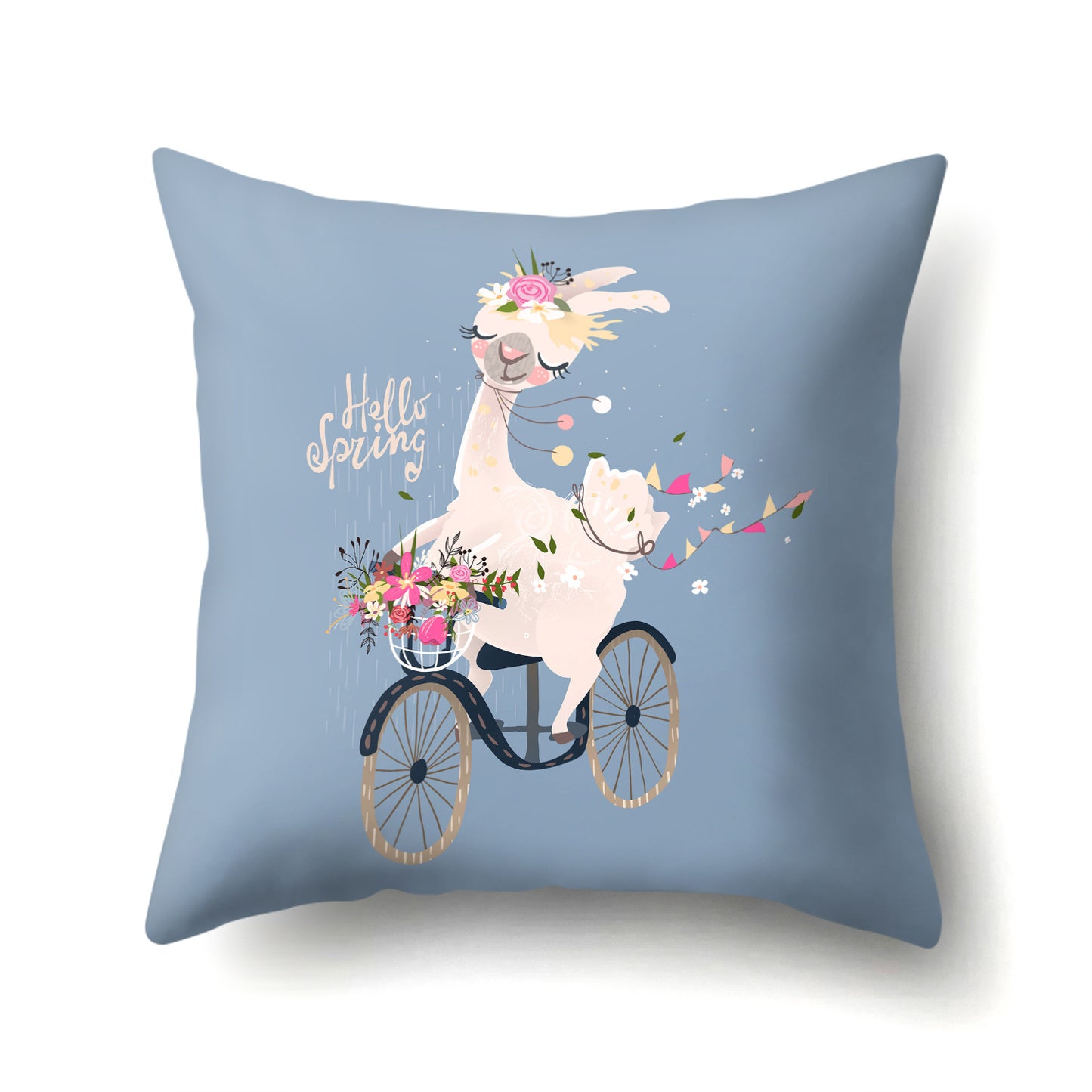 Boy's and Girls Creative Llama Polyester Pillow Cover