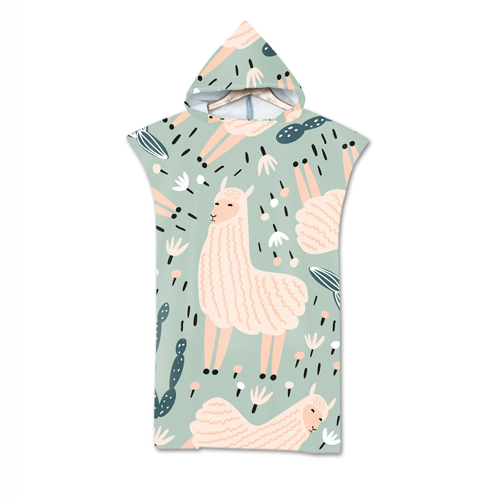 Women's and Teen Girl's Llama Print Microfiber Bath Towel