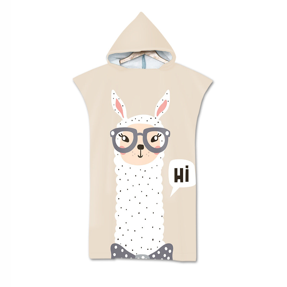 Women's and Teen Girl's Llama Print Microfiber Bath Towel
