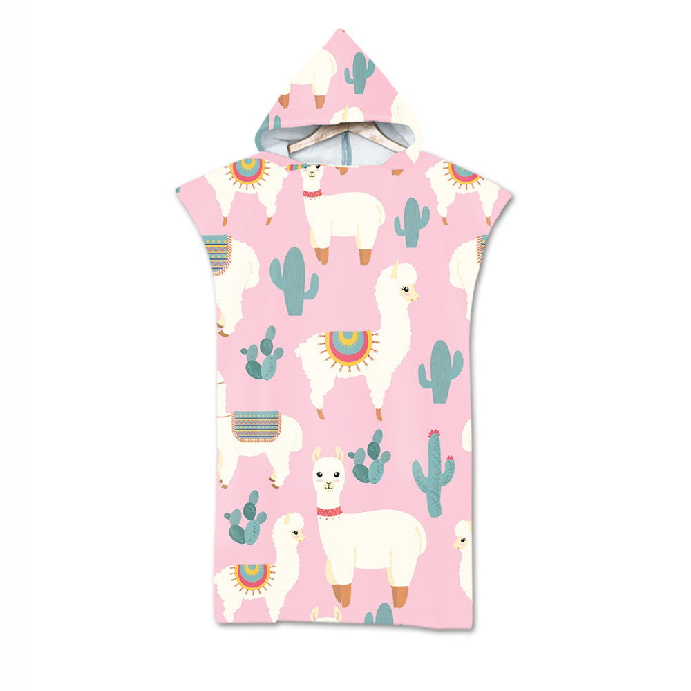 Women's and Teen Girl's Llama Print Microfiber Bath Towel