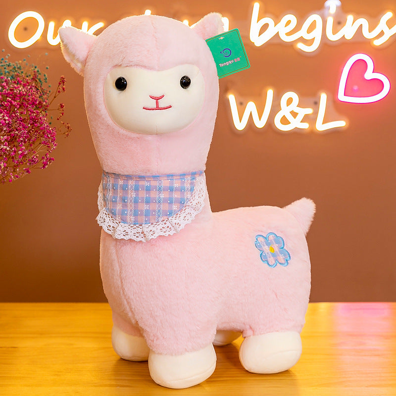 Boy and Girl Bibbed Llama Plushie Toy