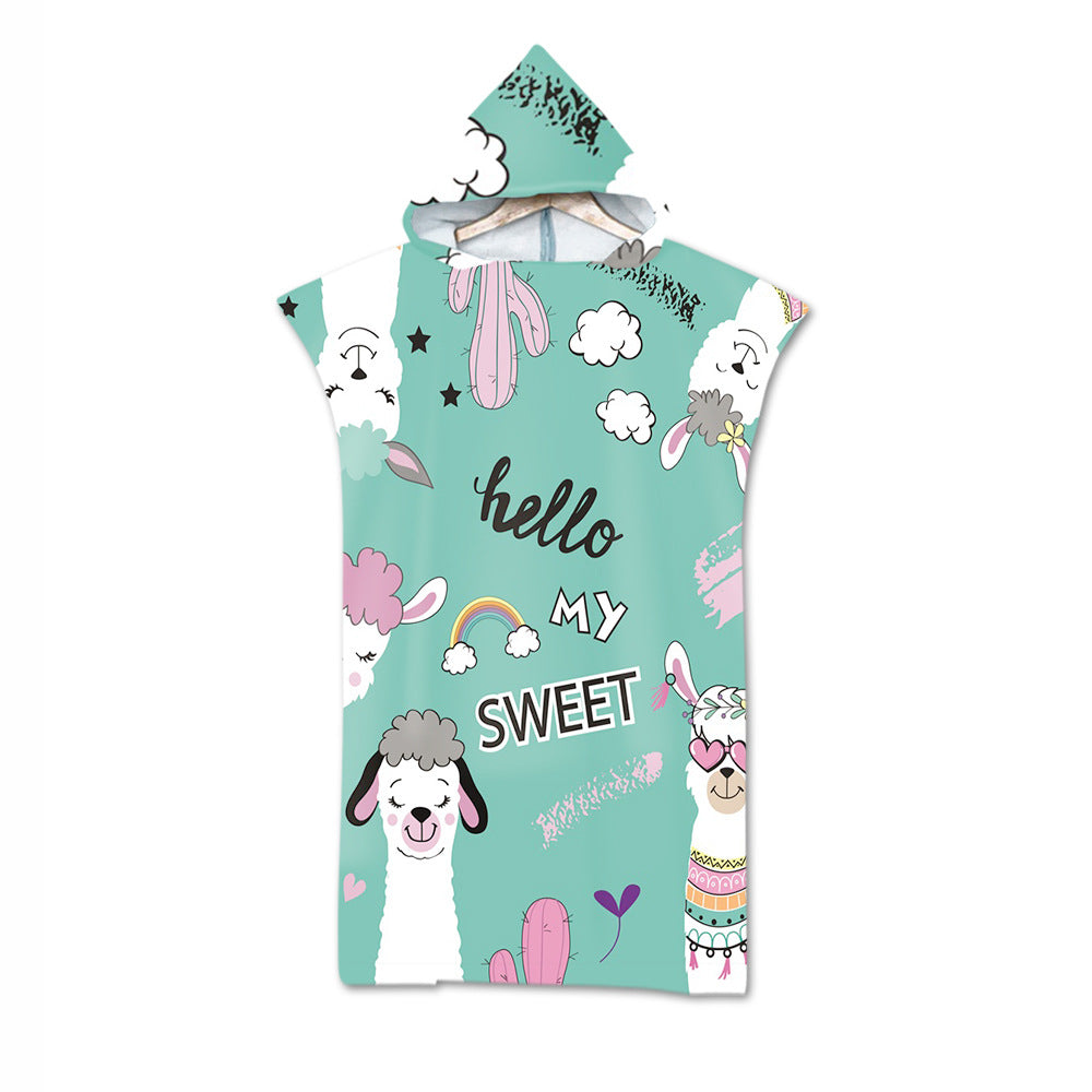 Women's and Teen Girl's Llama Print Microfiber Bath Towel