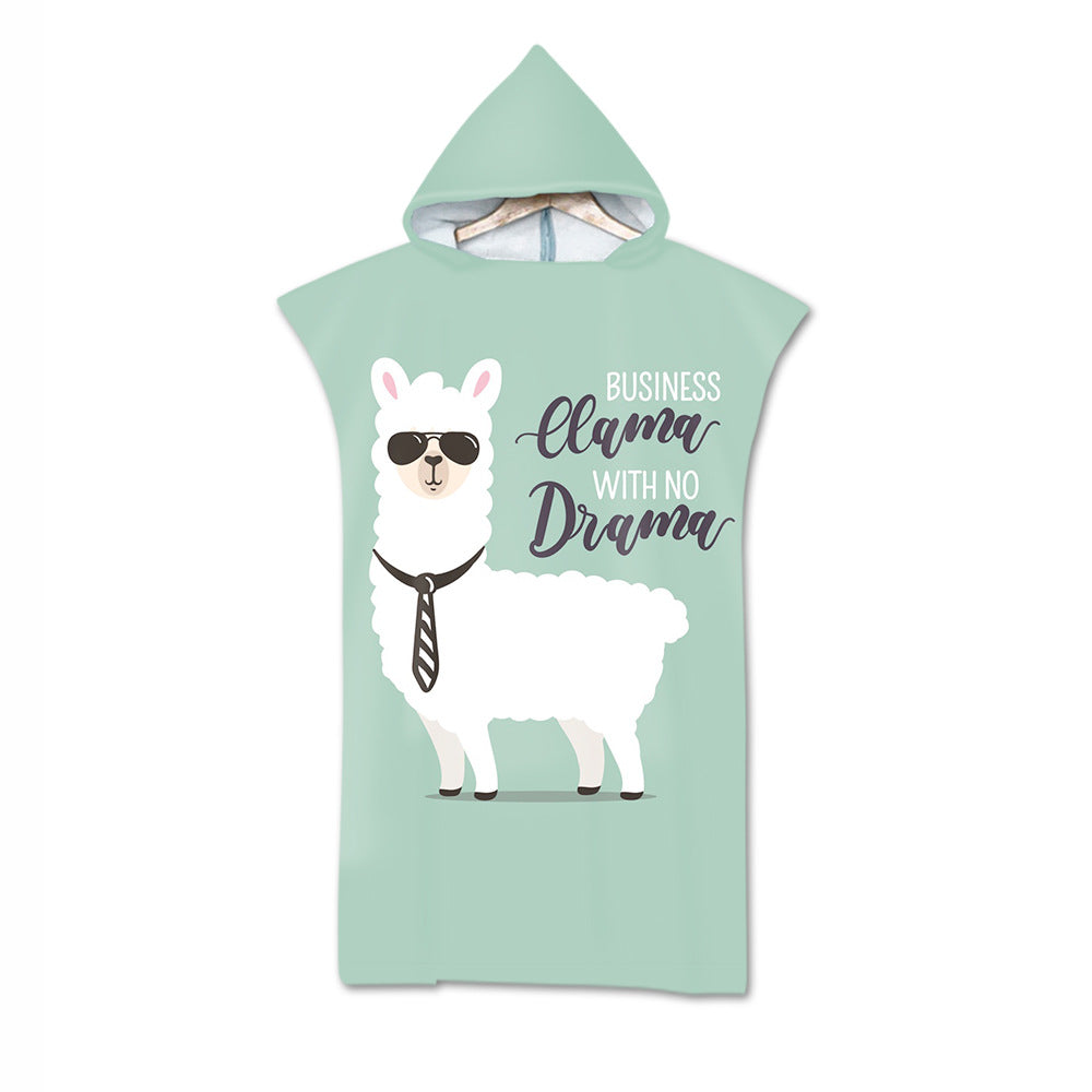 Women's and Teen Girl's Llama Print Microfiber Bath Towel