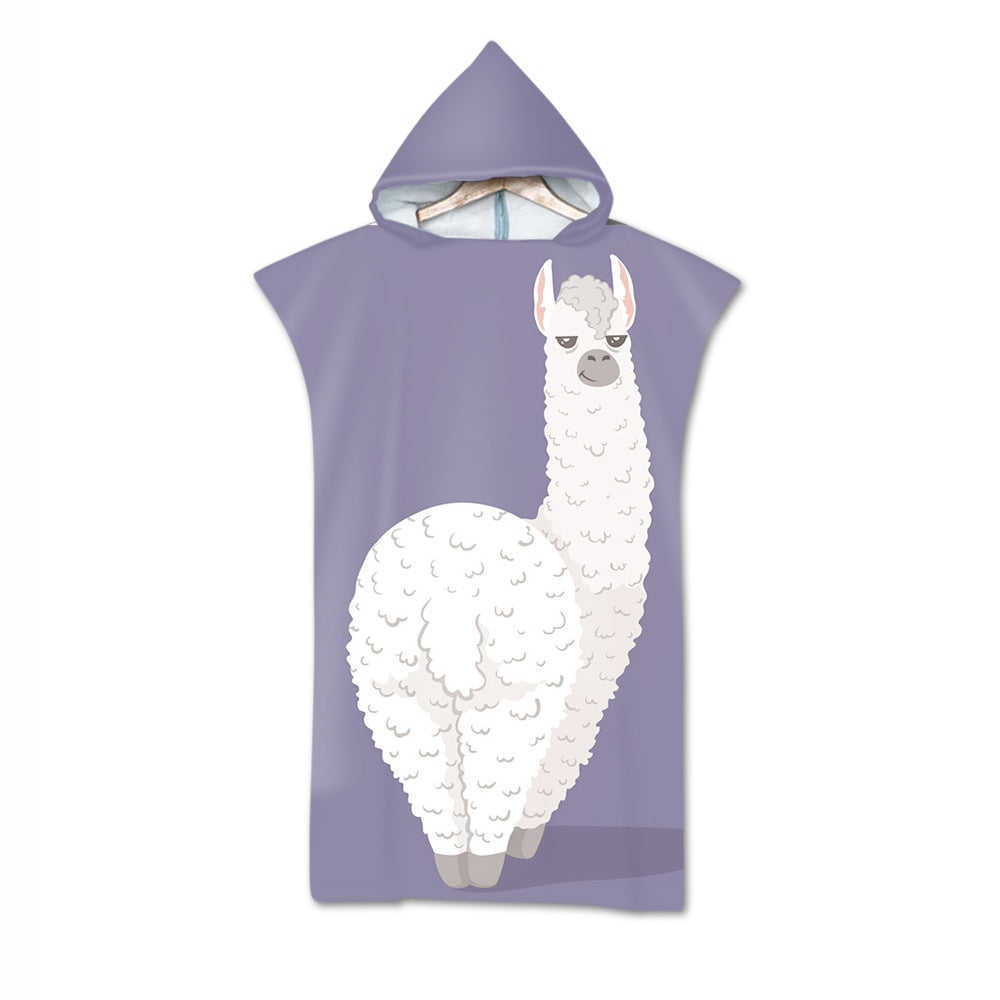 Women's and Teen Girl's Llama Print Microfiber Bath Towel