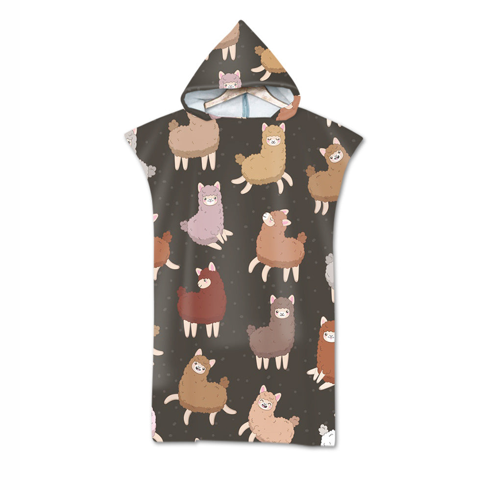 Women's and Teen Girl's Llama Print Microfiber Bath Towel