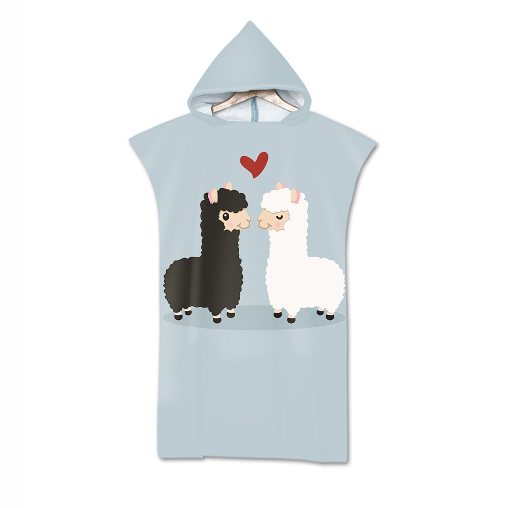 Women's and Teen Girl's Llama Print Microfiber Bath Towel