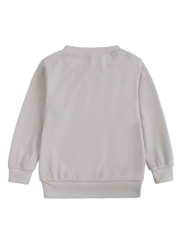 Toddler Pit Strip Pullover Long Sleeve Lounge Sets