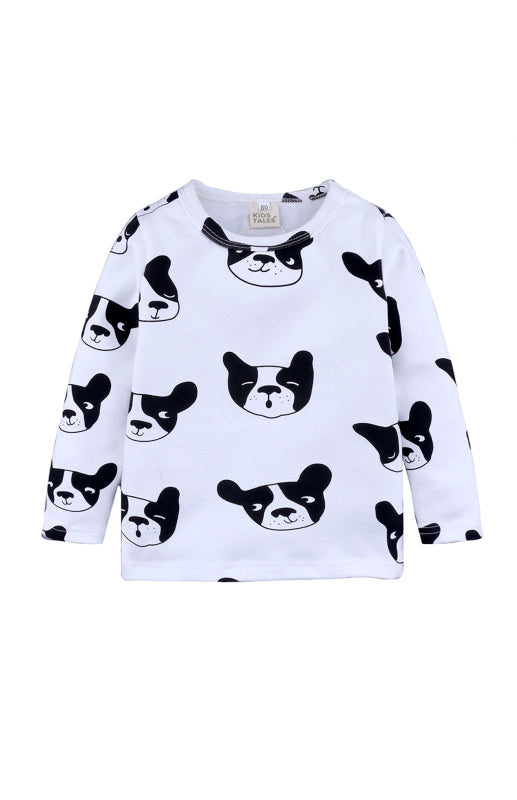 Girl Eyelash Cloud Print Brushed Children's Homewear Cotton Set