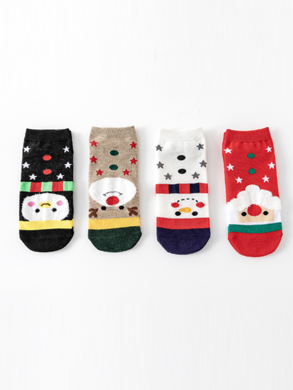 Women's and children Cotton 4-Pack Cutes Christmas Socks