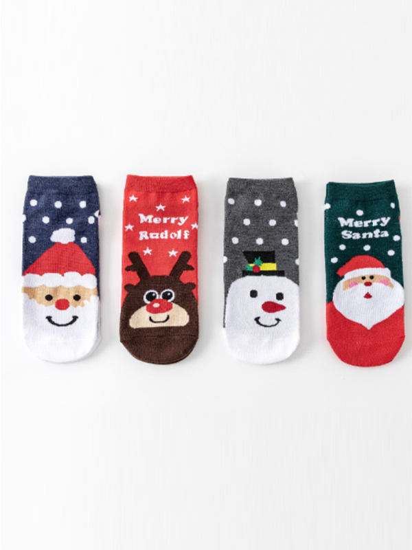 Women's and children Cotton 4-Pack Cutes Christmas Socks