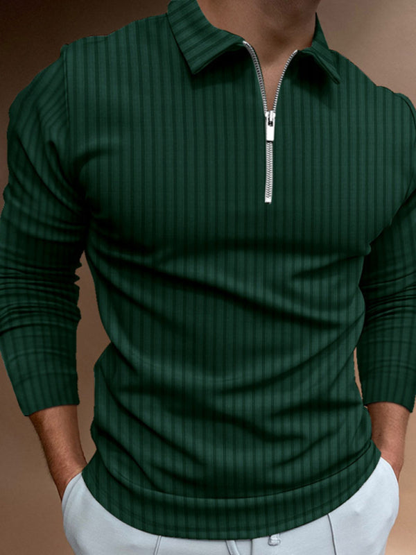 Men's Slim-fit Polo Strip Shirt