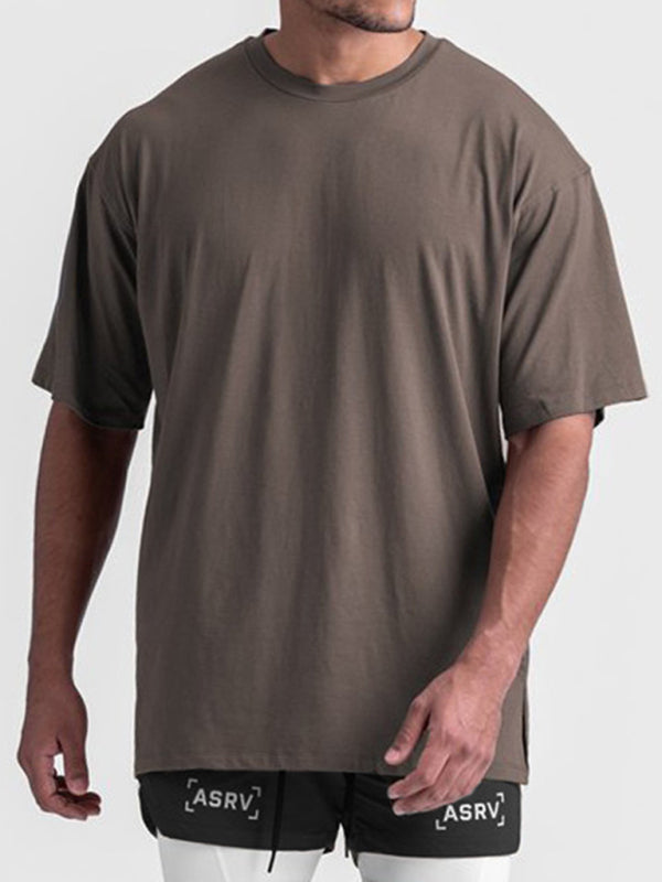 Men's knitted casual sports round neck short-sleeved quick-drying T-shirt