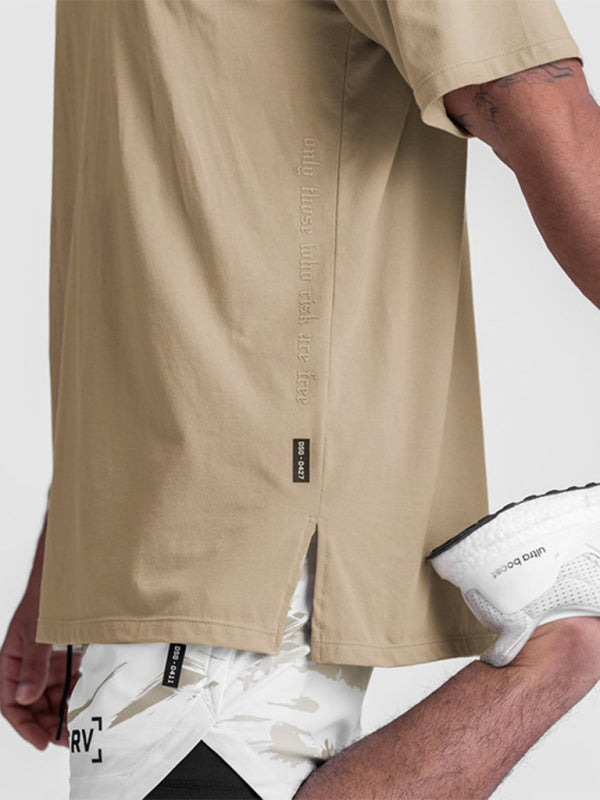 Men's knitted casual sports round neck short-sleeved quick-drying T-shirt