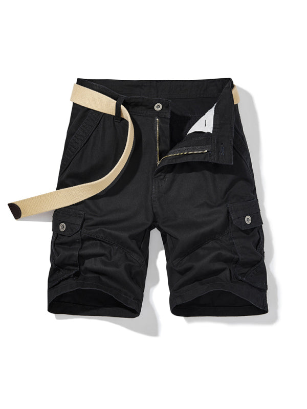 Men's Belted Double Pocket Cargo Shorts