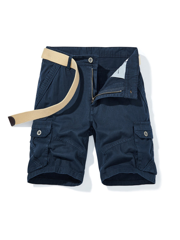 Men's Belted Double Pocket Cargo Shorts