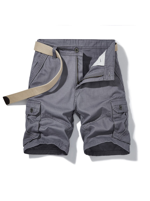 Men's Belted Double Pocket Cargo Shorts