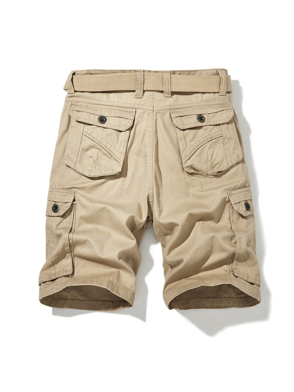 Men's Belted Double Pocket Cargo Shorts