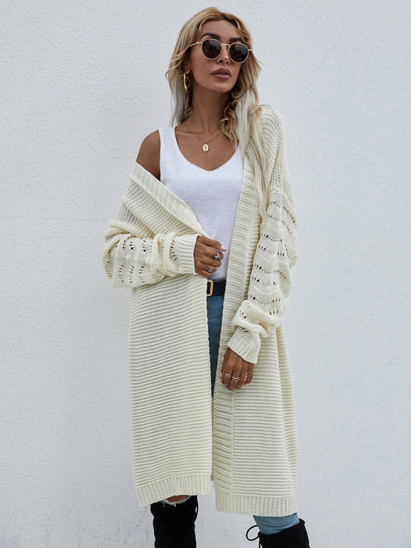 Women's Open Knit Long Sleeve Cardigan