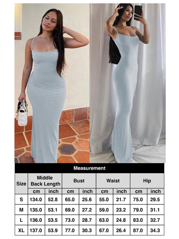 Women's Casual Sleeveless High Waist Slim Sling Dress