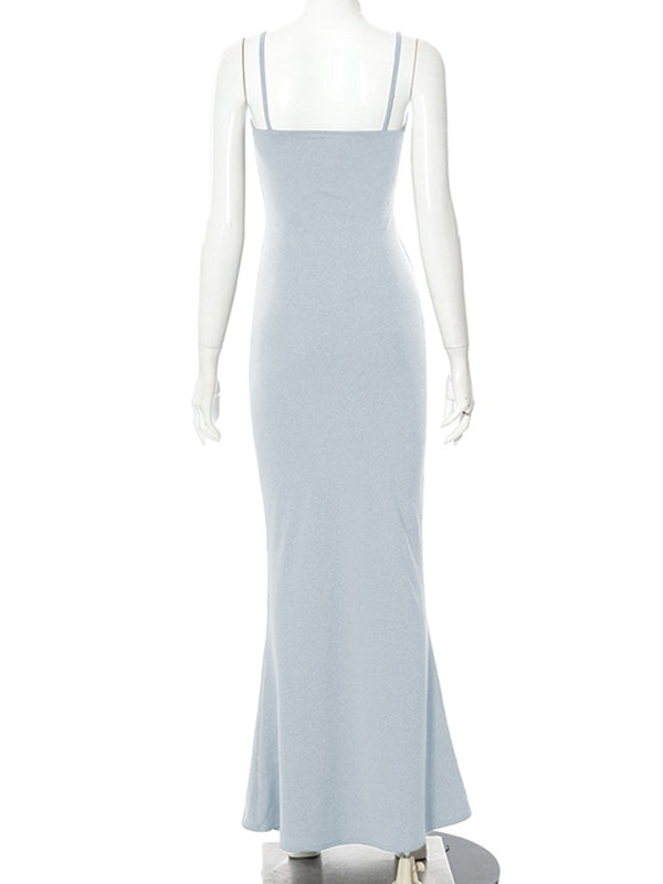 Women's Casual Sleeveless High Waist Slim Sling Dress