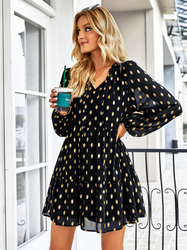 Women's temperament elegant waist slim dress