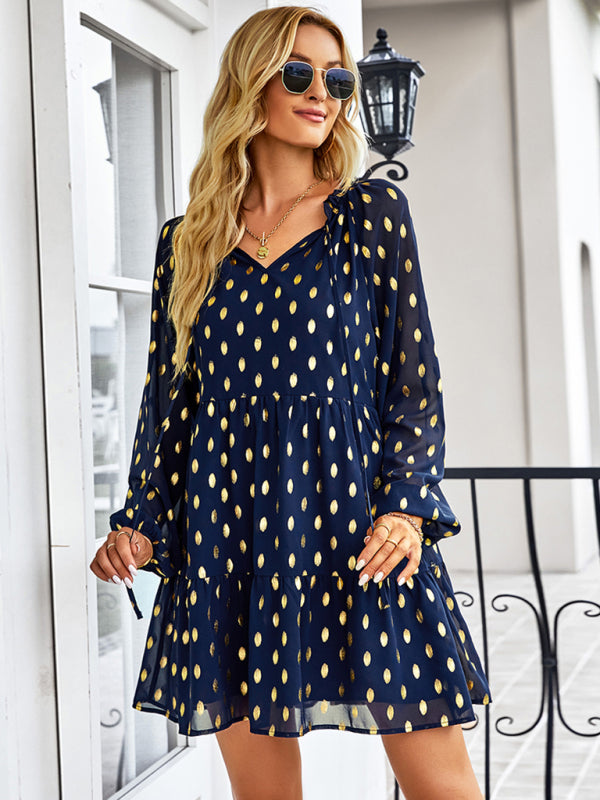 Women's temperament elegant waist slim dress