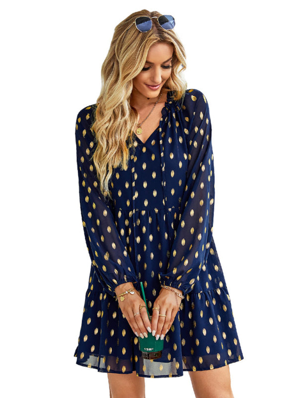 Women's temperament elegant waist slim dress