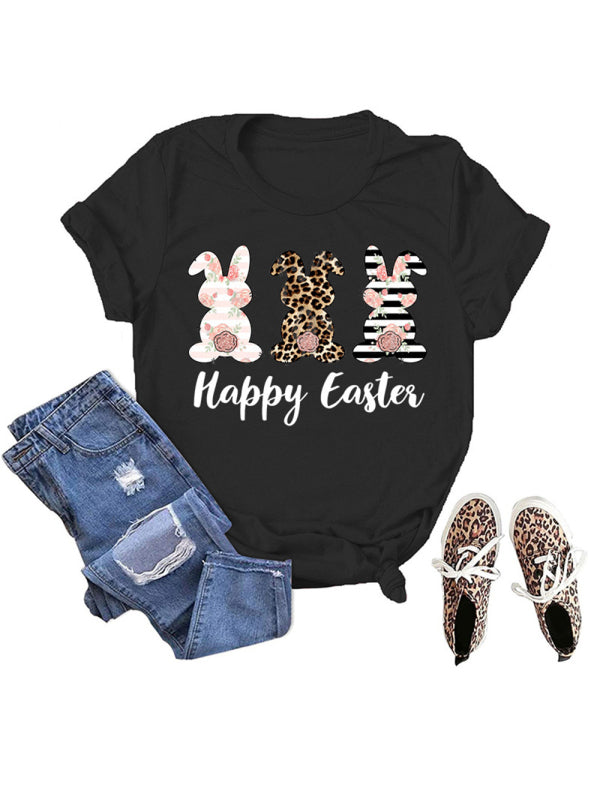 Women's Graphic Print Happy Easter Bunny T-shirt
