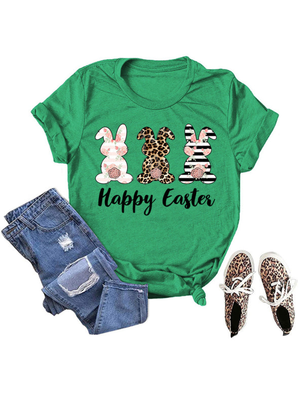 Women's Graphic Print Happy Easter Bunny T-shirt