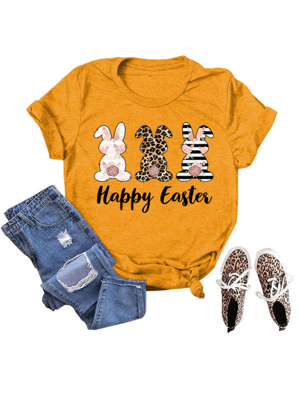 Women's Graphic Print Happy Easter Bunny T-shirt