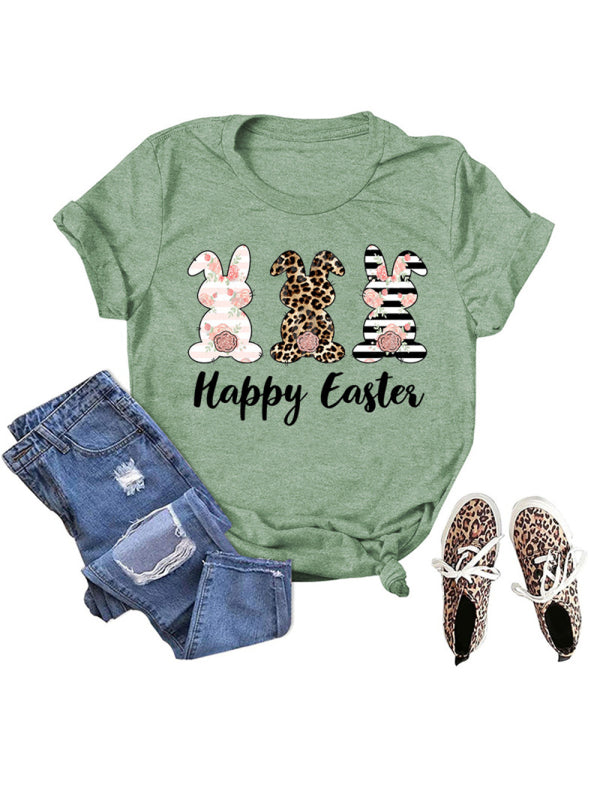 Women's Graphic Print Happy Easter Bunny T-shirt