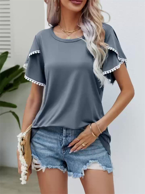 Women's Tulip Sleeve Chiffon Top