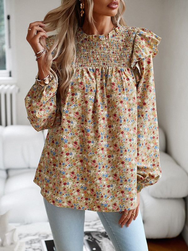 Women's Floral Shirt Femininity Commuter Long Sleeve blouse