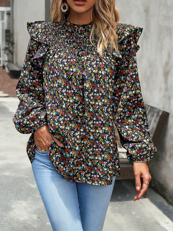 Women's Floral Shirt Femininity Commuter Long Sleeve blouse