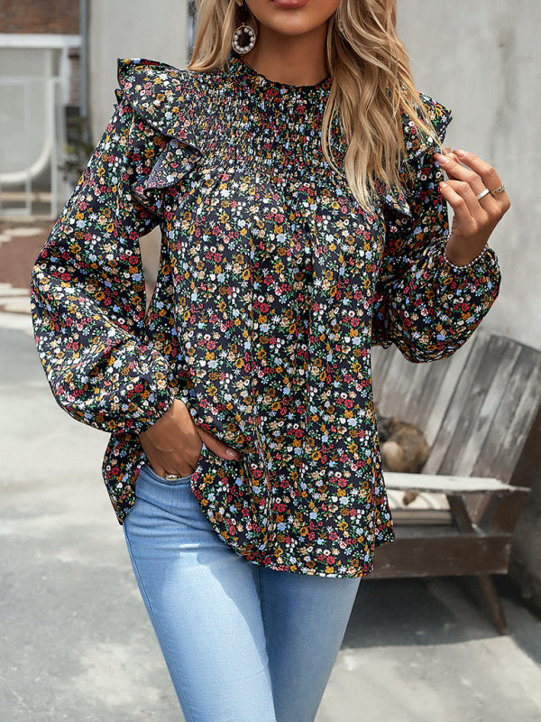 Women's Floral Shirt Femininity Commuter Long Sleeve blouse