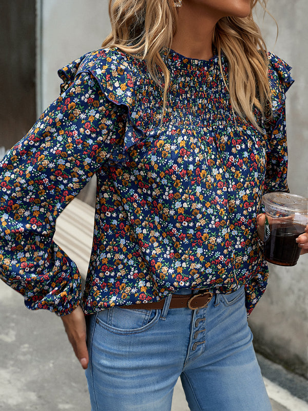 Women's Floral Shirt Femininity Commuter Long Sleeve blouse