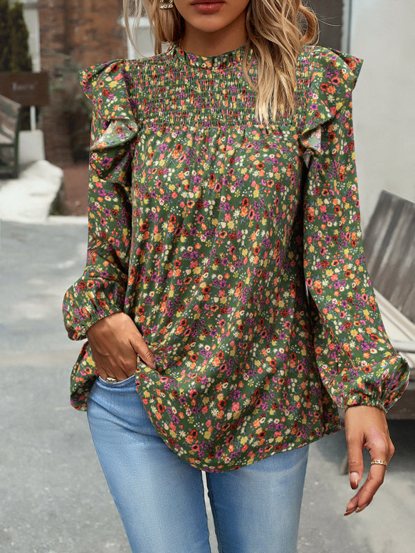 Women's Floral Shirt Femininity Commuter Long Sleeve blouse
