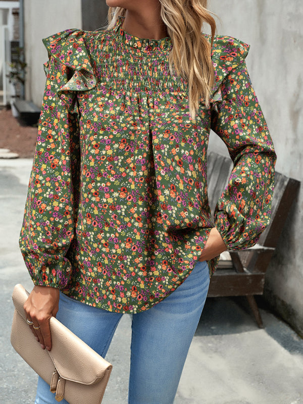 Women's Floral Shirt Femininity Commuter Long Sleeve blouse
