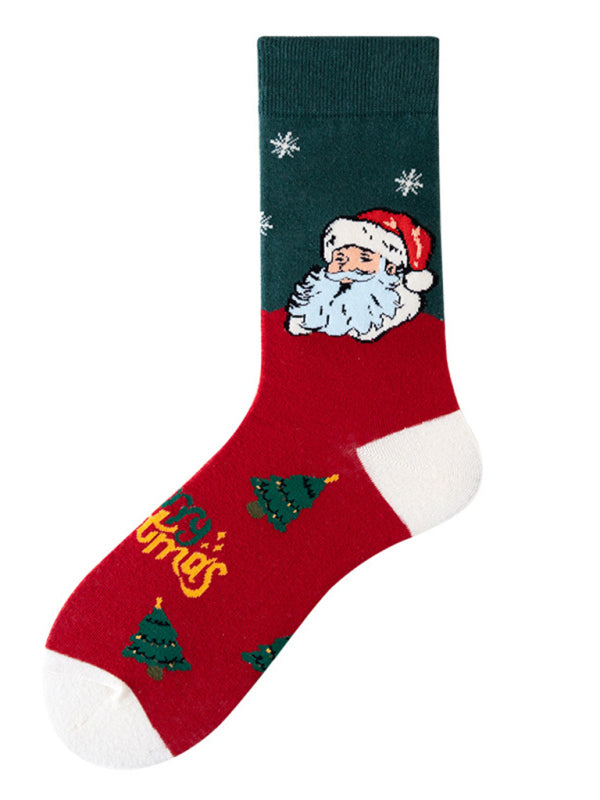Unisex mid-calf socks with Christmas fun patterns (a variety of colors to choose from)