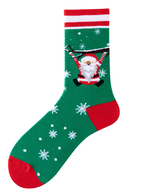 Unisex mid-calf socks with Christmas fun patterns (a variety of colors to choose from)