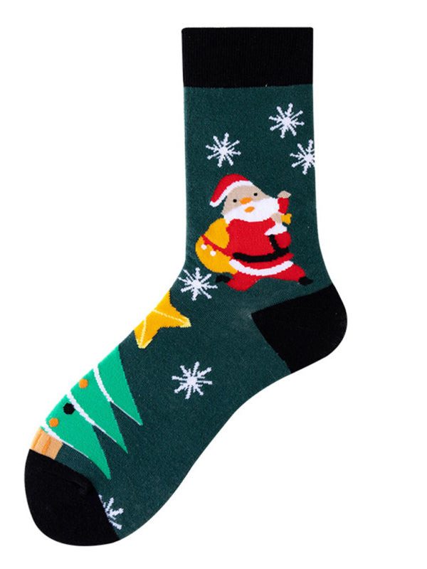 Unisex mid-calf socks with Christmas fun patterns (a variety of colors to choose from)