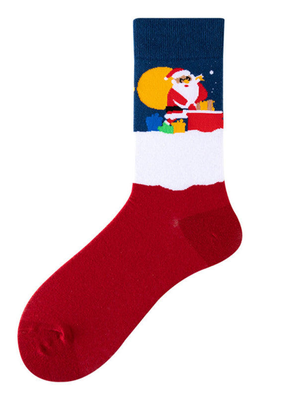 Unisex mid-calf socks with Christmas fun patterns (a variety of colors to choose from)
