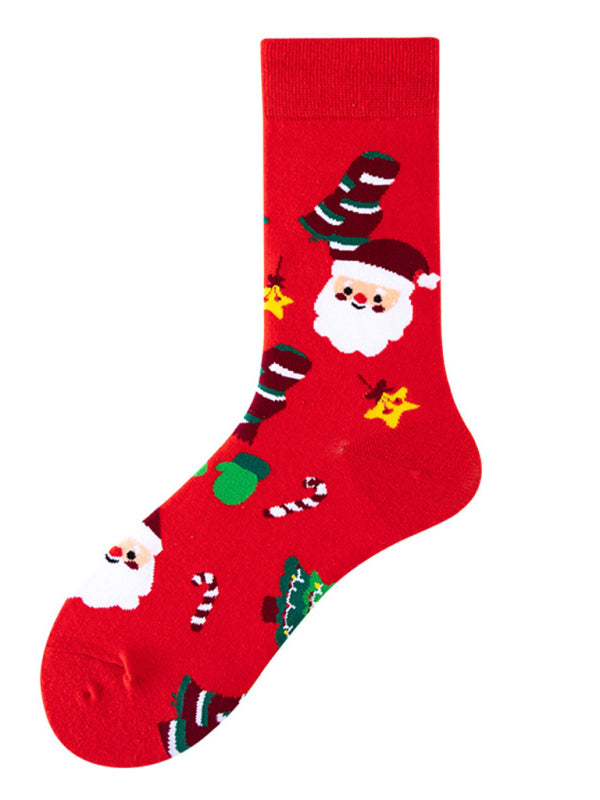 Unisex mid-calf socks with Christmas fun patterns (a variety of colors to choose from)