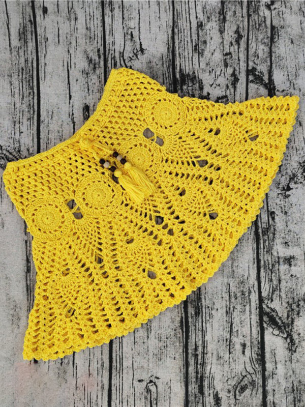 Handmade Crochet Beach Skirt Bikini Cover Up two piece set