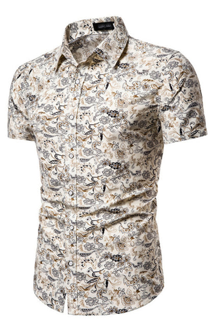 Men's Summer Fashion Printed Short Sleeve Shirts