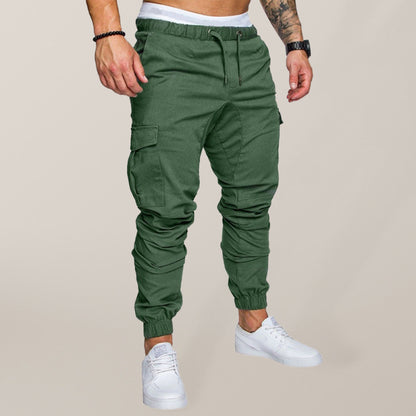 Men's Solid Color Casual Tether Elastic Sports Baggies Men's Trousers