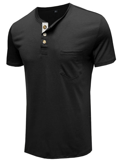 Men's solid color casual short-sleeved T-shirt